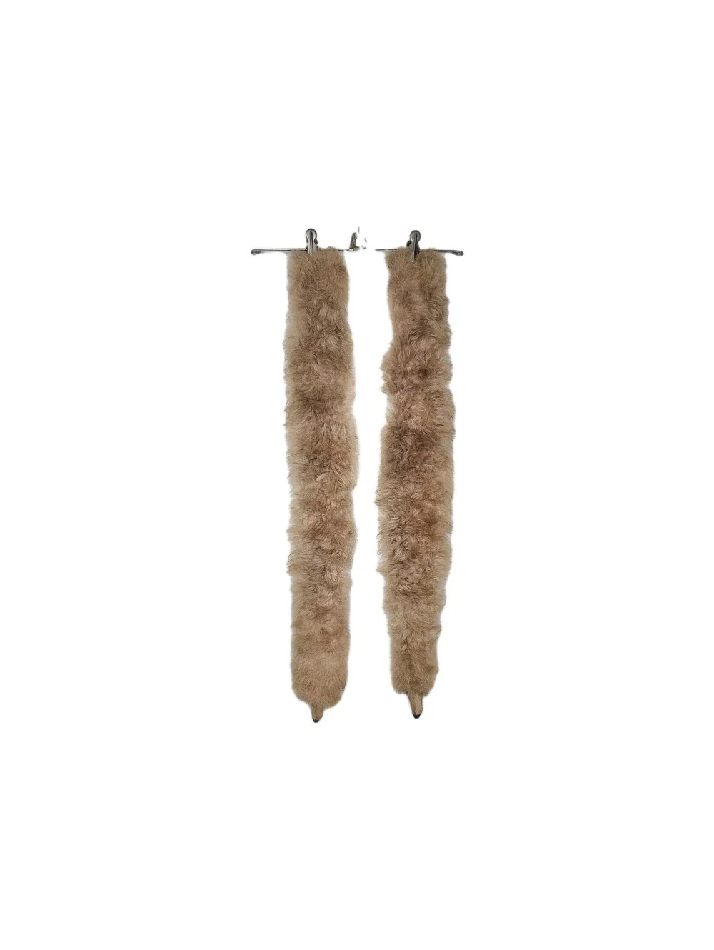 Vtg 40s Sable Mink Fur Sew On Collar Fluffy Taupe Tan Two Whole Pelts Genuine